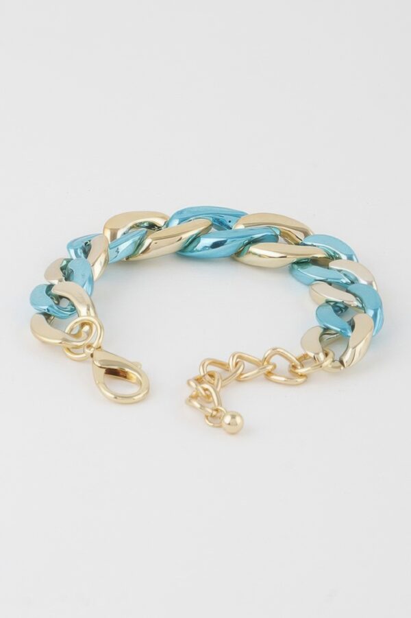 Two-Tone Twisted Chain Bracelet – Polished Contrast