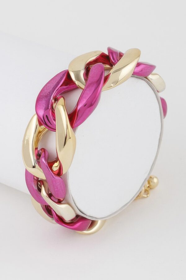Two-Tone Twisted Chain Bracelet – Polished Contrast