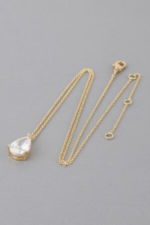 Sparkling Rhinestone Teardrop Pendant Necklace
