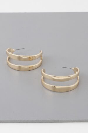 Melted Open Hoop Earrings – Sculptural Polished Hoops
