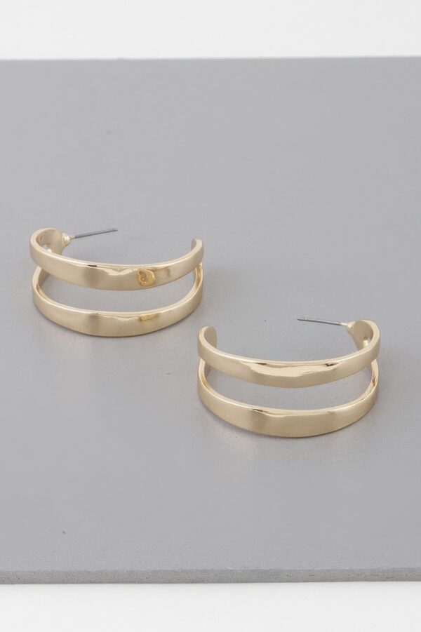 Melted Open Hoop Earrings – Sculptural Polished Hoops