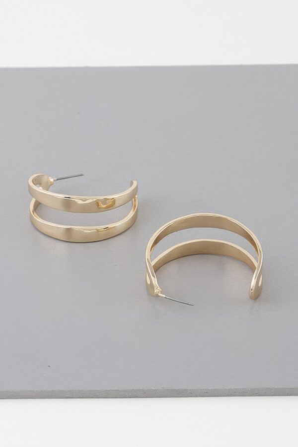 Melted Open Hoop Earrings – Sculptural Polished Hoops