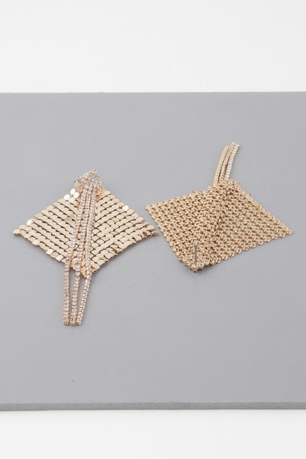 Sequin & Jewel Curtain Bar Drop Earrings