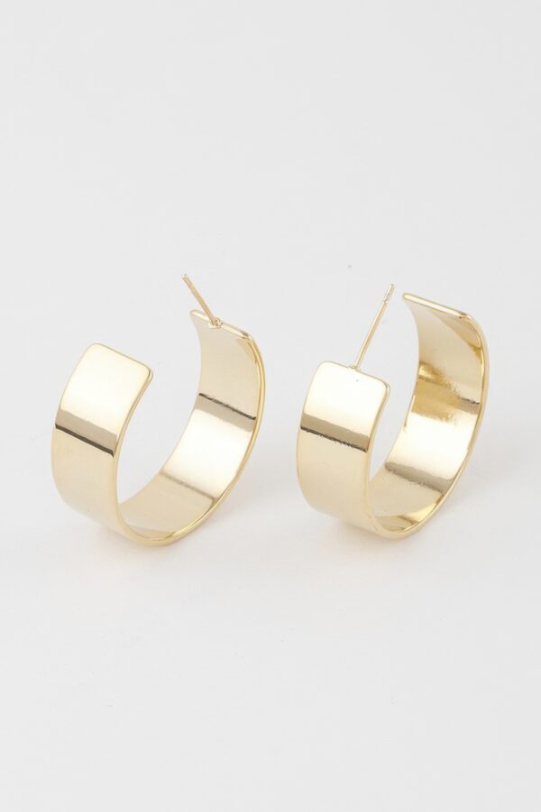 Flat Hoop Earrings – High-Shine Polished Hoops