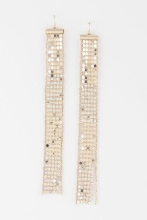 Sequin Bar Drop Earrings with Jewel Accents