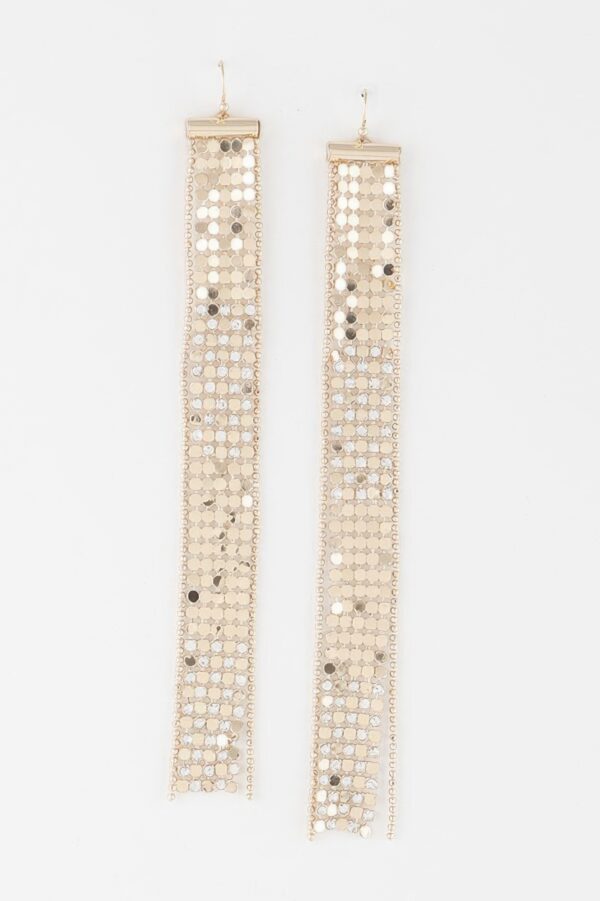 Sequin Bar Drop Earrings with Jewel Accents