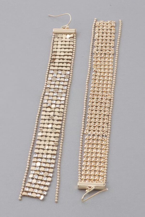 Sequin Bar Drop Earrings with Jewel Accents
