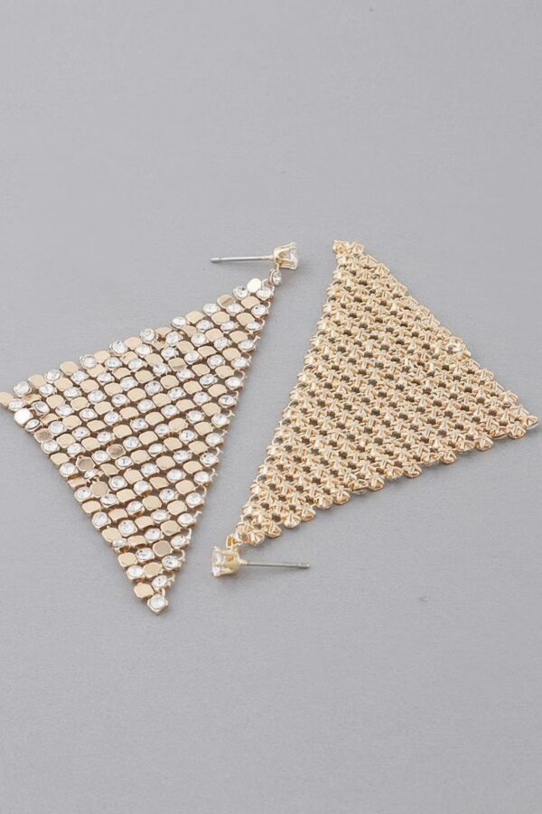 Sequin Curtain Drop Earrings with Jewel Accents