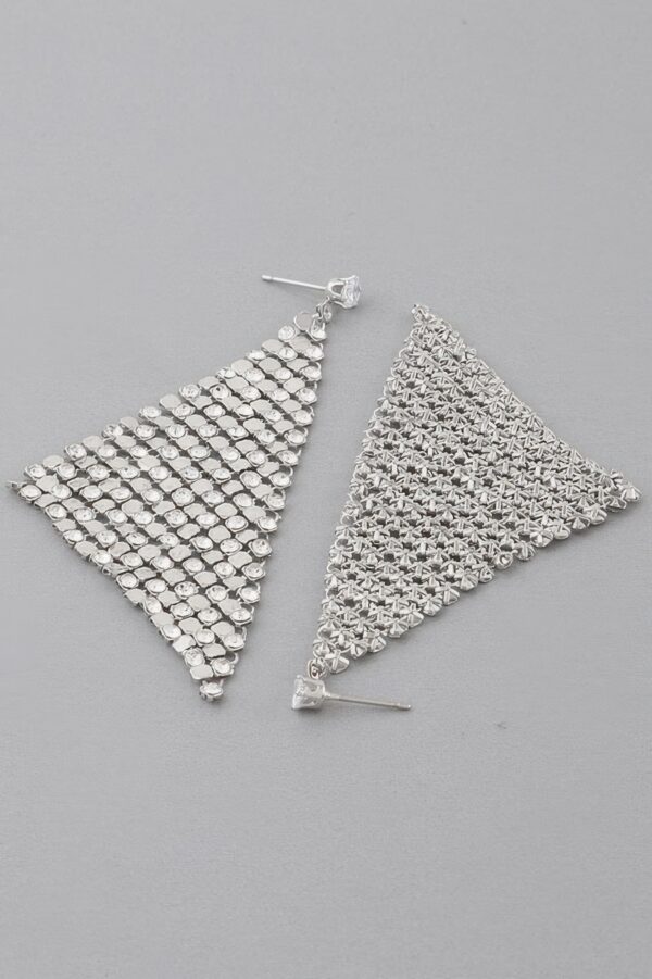 Sequin Curtain Drop Earrings with Jewel Accents