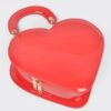 Enamel Heart-Shaped Crossbody Bag – Glossy Heart Silhouette