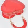 Enamel Heart-Shaped Crossbody Bag – Glossy Heart Silhouette