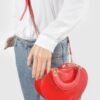 Enamel Heart-Shaped Crossbody Bag – Glossy Heart Silhouette