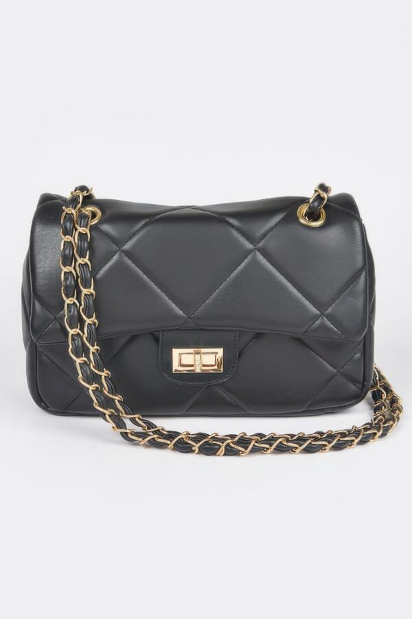 Wide Quilted Shoulder Bag – Structured PU
