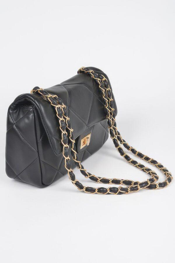 Wide Quilted Shoulder Bag – Structured PU