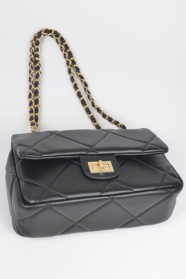 Wide Quilted Shoulder Bag – Structured PU