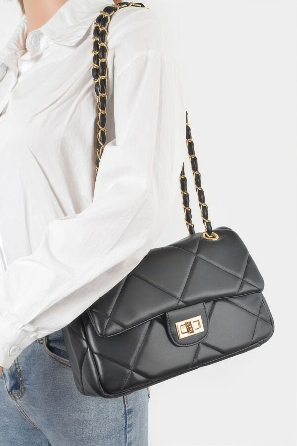 Wide Quilted Shoulder Bag – Structured PU