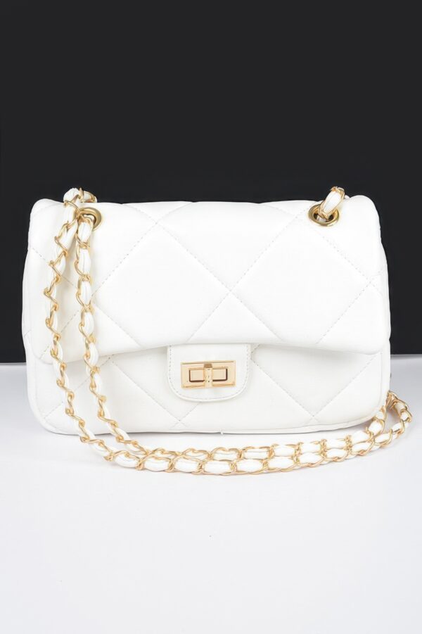 Wide Quilted Shoulder Bag – Structured PU