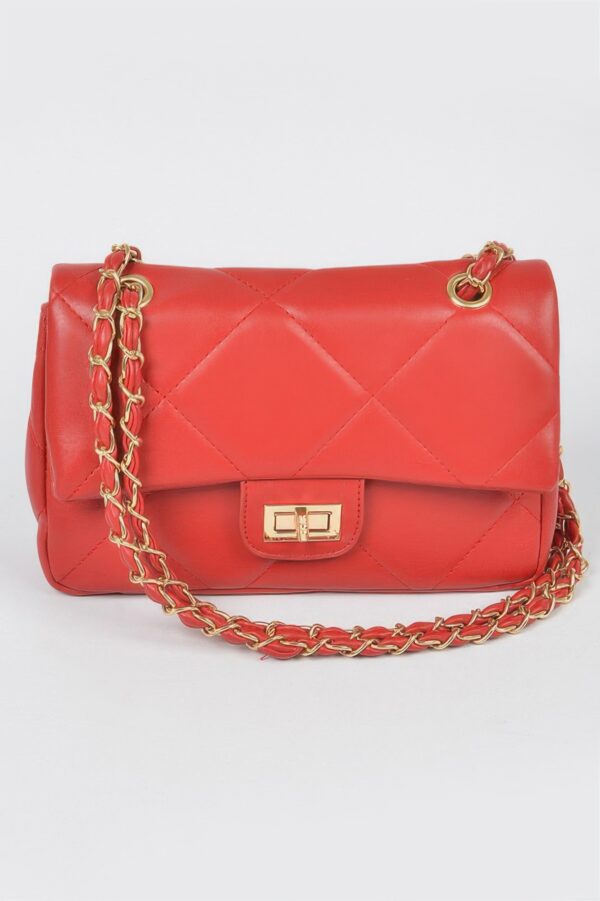 Wide Quilted Shoulder Bag – Structured PU