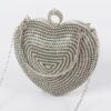 Rhinestone Heart-Shaped Party Clutch