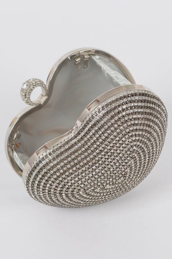 Rhinestone Heart-Shaped Party Clutch