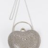 Rhinestone Heart-Shaped Party Clutch