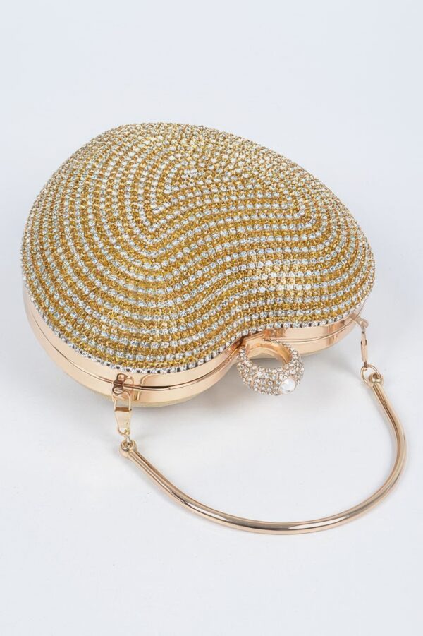 Rhinestone Heart-Shaped Party Clutch