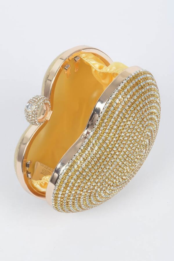 Rhinestone Heart-Shaped Party Clutch