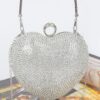 Rhinestone Heart-Shaped Party Clutch