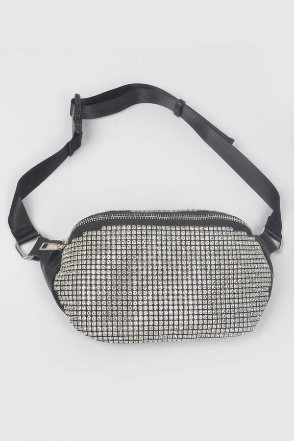 Rhinestone Mesh Fanny Pack – Straw Waist Bag