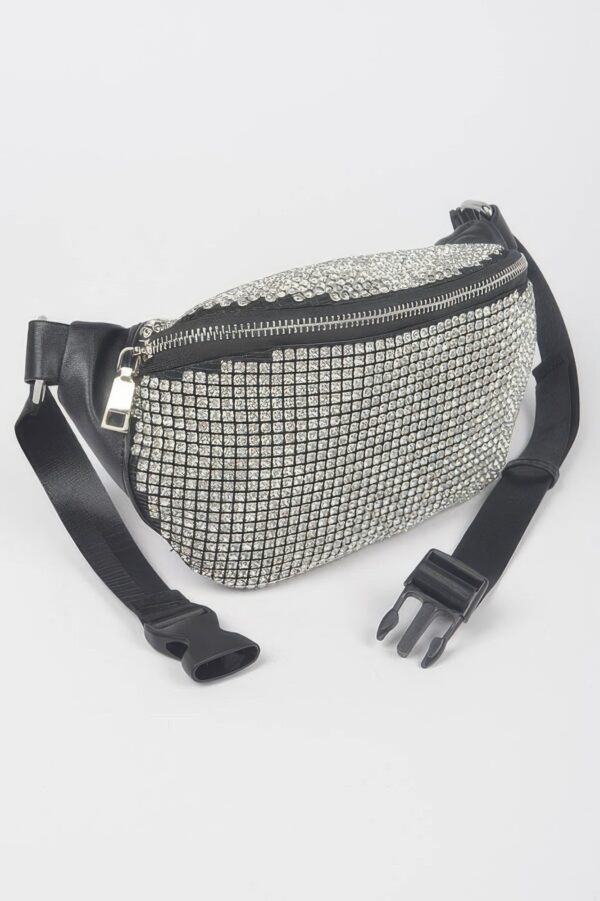 Rhinestone Mesh Fanny Pack – Straw Waist Bag