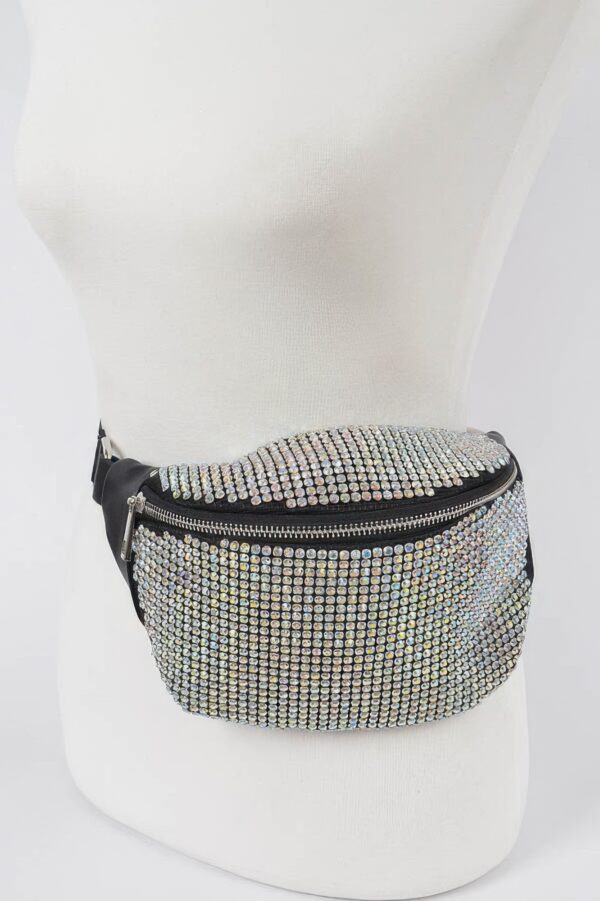Rhinestone Mesh Fanny Pack – Straw Waist Bag