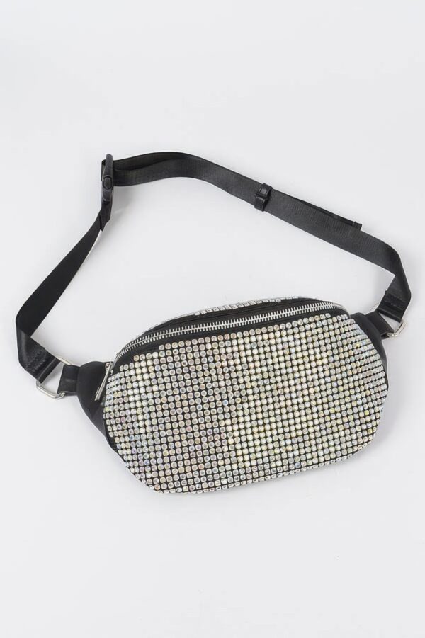 Rhinestone Mesh Fanny Pack – Straw Waist Bag