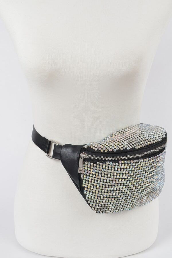 Rhinestone Mesh Fanny Pack – Straw Waist Bag