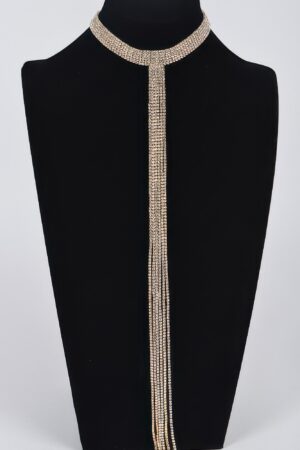 Bar Line Rhinestone Choker Necklace – Linear Sparkle