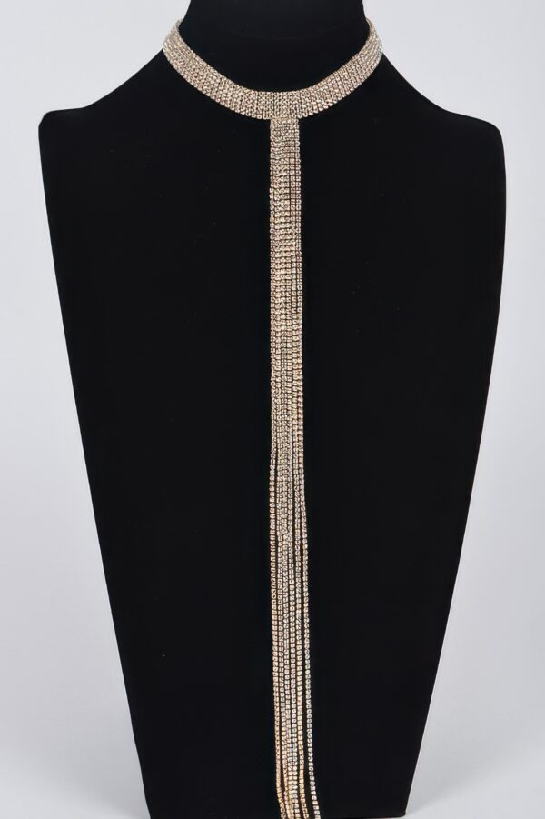 Bar Line Rhinestone Choker Necklace – Linear Sparkle