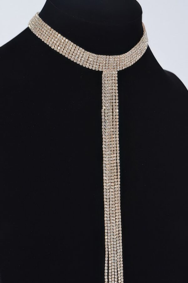 Bar Line Rhinestone Choker Necklace – Linear Sparkle