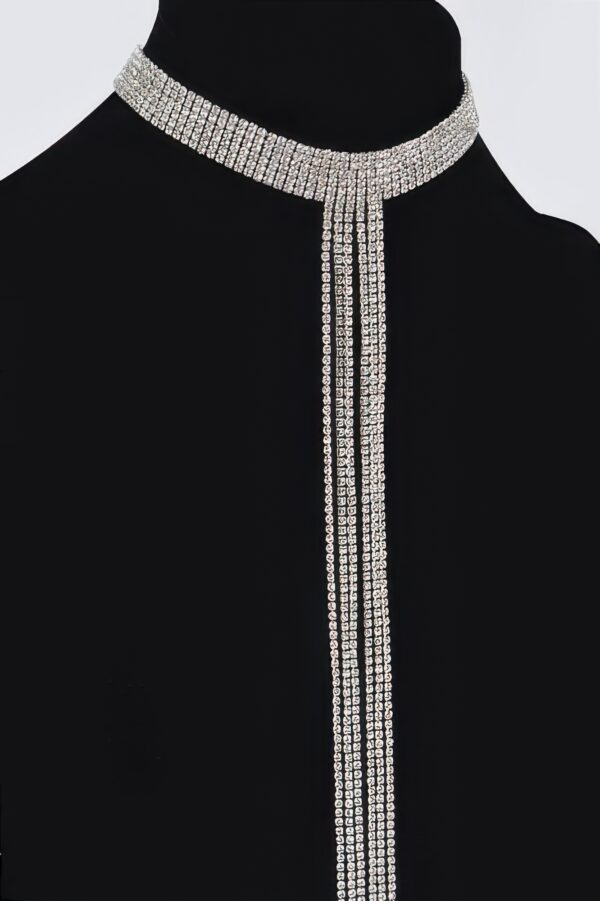 Bar Line Rhinestone Choker Necklace – Linear Sparkle