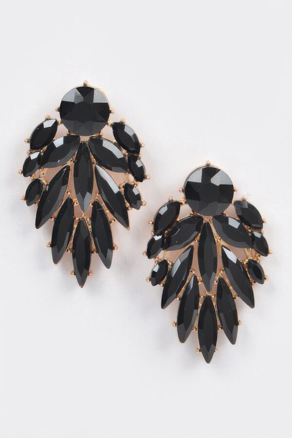 Leaf Dangle Gem Earrings – Delicate Leaf Silhouette