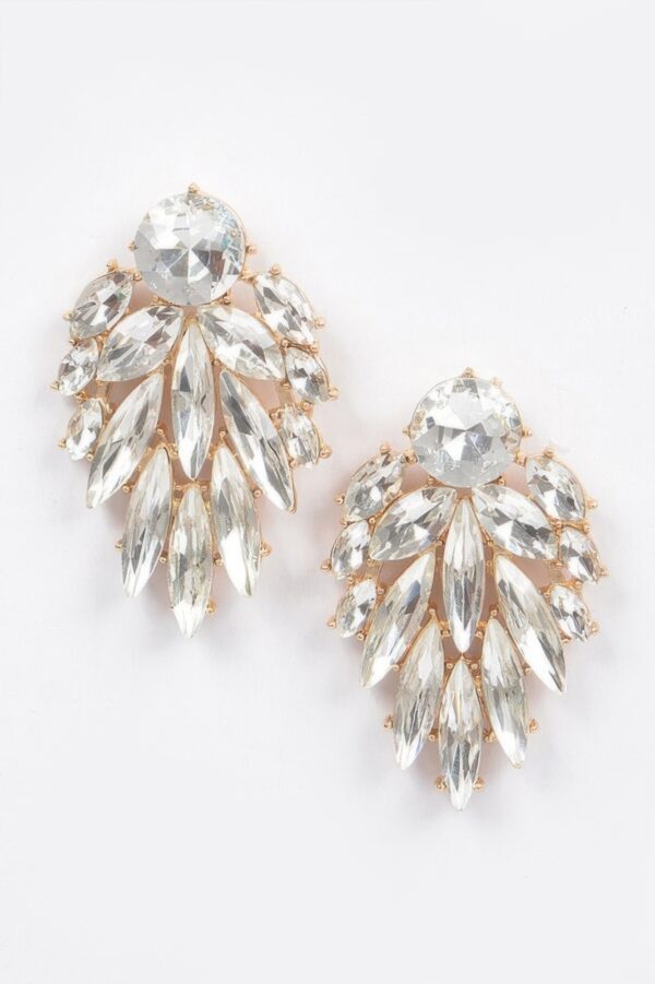 Leaf Dangle Gem Earrings – Delicate Leaf Silhouette