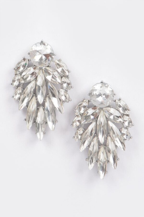 Leaf Dangle Gem Earrings – Delicate Leaf Silhouette