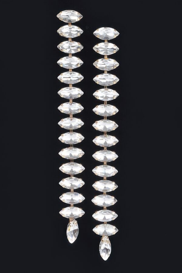 Long Stringed Gem Drop Earrings – Elongated Sparkle