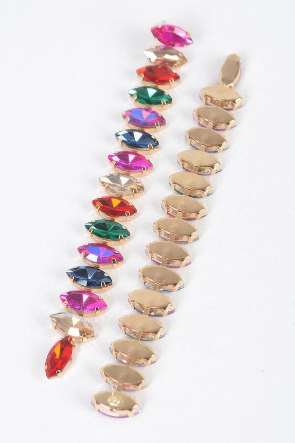 Long Stringed Gem Drop Earrings – Elongated Sparkle