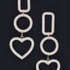 Rhinestone Dangle Earrings – Multi-Shape Layered Design