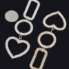 Rhinestone Dangle Earrings – Multi-Shape Layered Design