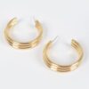Triple Hoop Rhinestone Dangle Earrings