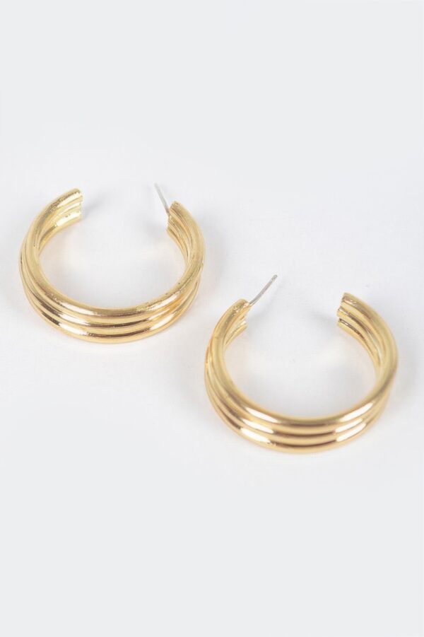 Triple Hoop Rhinestone Dangle Earrings