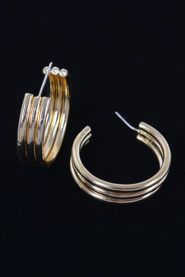 Triple Hoop Rhinestone Dangle Earrings