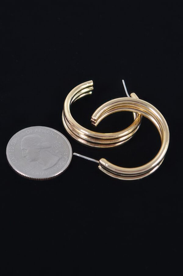 Triple Hoop Rhinestone Dangle Earrings