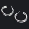 Triple Hoop Rhinestone Dangle Earrings