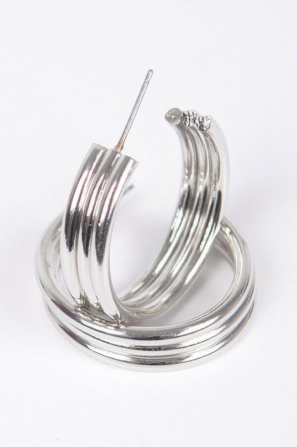 Triple Hoop Rhinestone Dangle Earrings